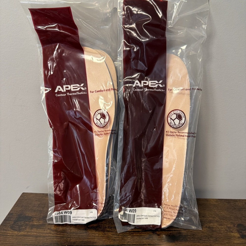 2-Pair Apex Contour Diabetes/Arthritis Thermothotic Inserts/Insoles Women Sz 9